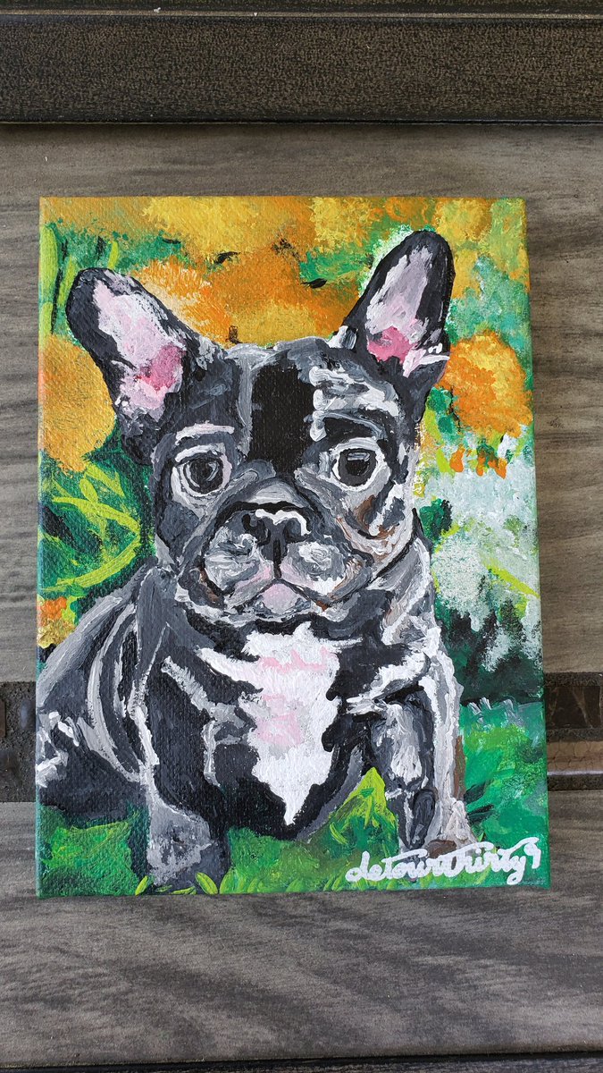 #Finishedworkfriday  #frenchbulldog #acrylicpainting