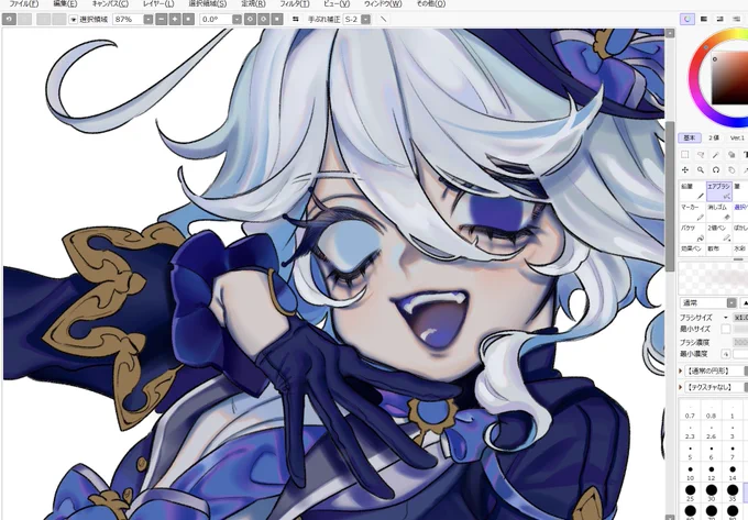描きこめば描きこむ程お顔が変わるので終わり時かわからなくなる ぬりフリーナちゃま #原神 