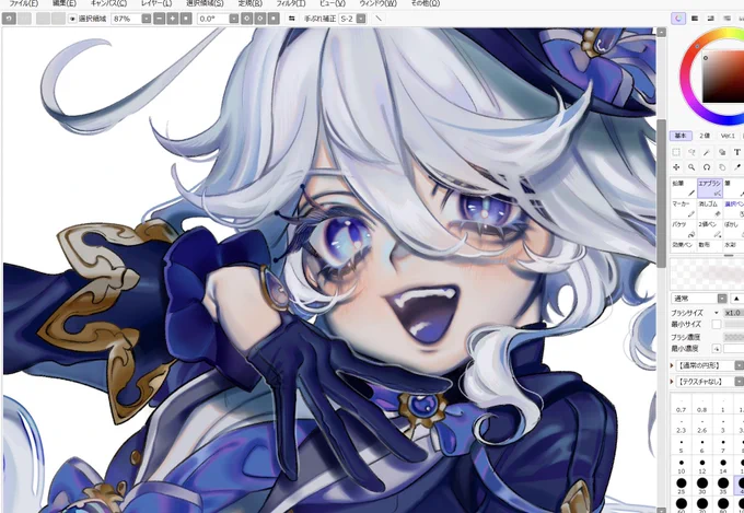 描きこめば描きこむ程お顔が変わるので終わり時かわからなくなる ぬりフリーナちゃま #原神 