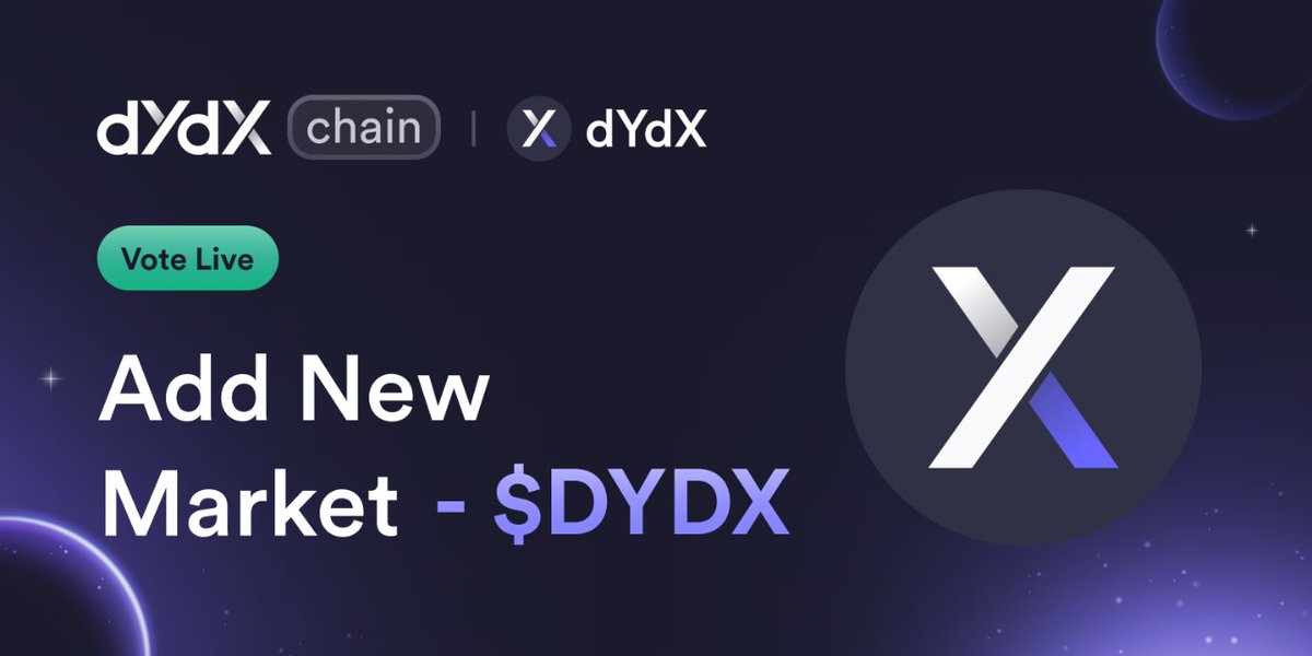 ⛓️On-Chain Vote Created ⛓️

🗳️ #50 Should $DYDX be added as a new market on the dYdX Chain?

mintscan.io/dydx/proposals…