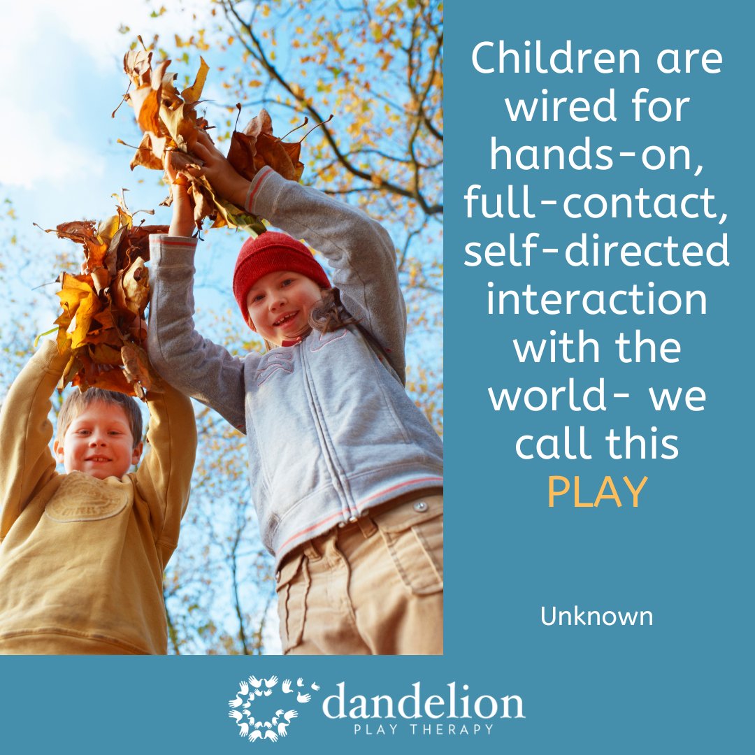 Children are wired for hands-on, full-contact, self-directed interaction with the world - we call this PLAY

#playmatters #playheals #playisachildslanguage #playtherapy #childrensmentalhealth #powerofplay @BAPTplaytherapy