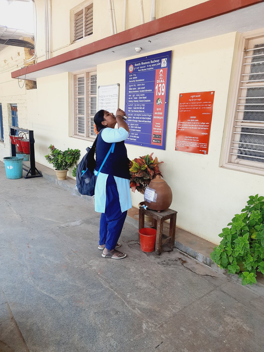 Adequate Drinking Water arrangements for passengers have been made at Tiptur railway station of South Western Railway