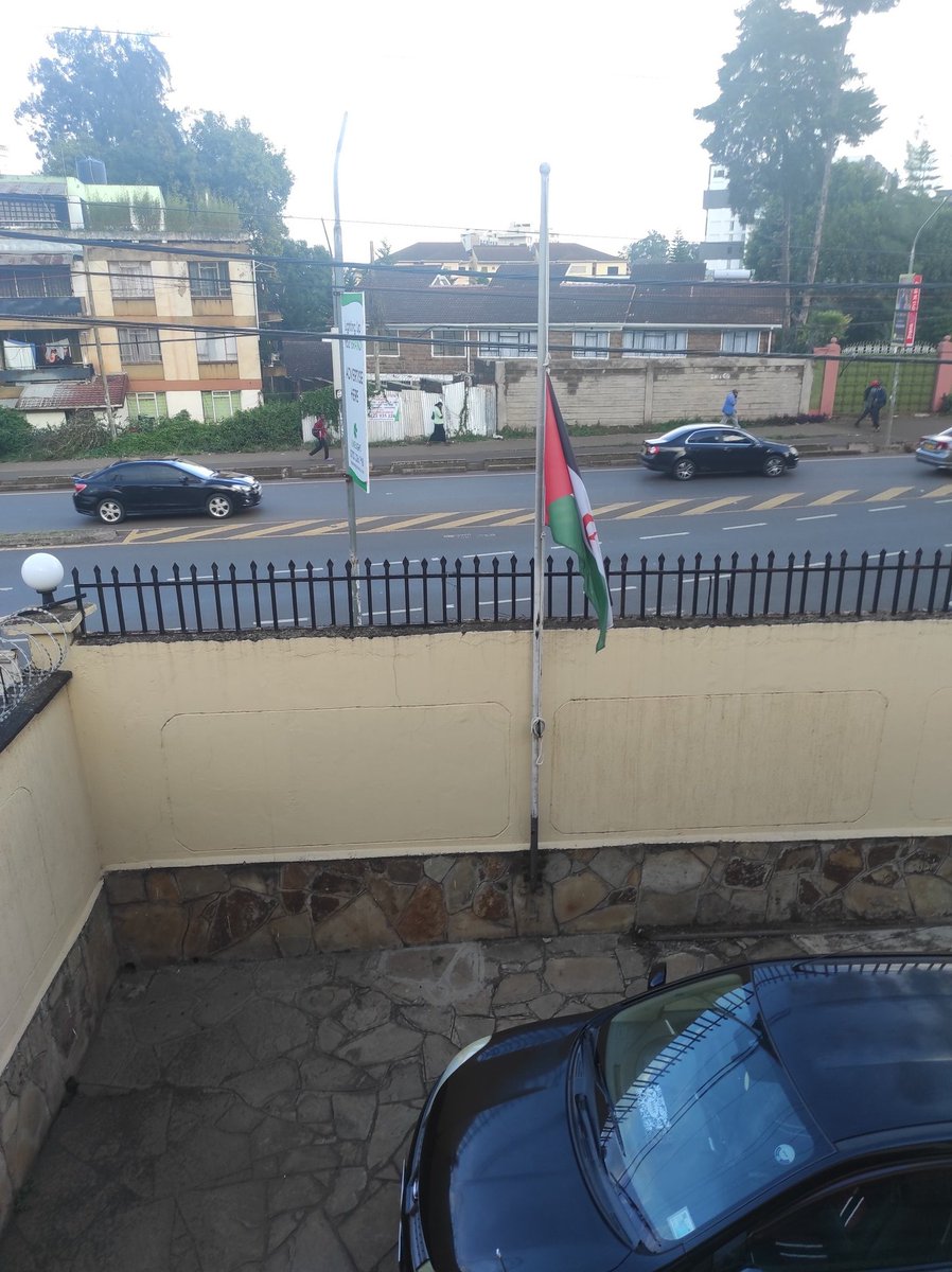 Our flag flies at half mast at our Embassy in Nairobi in honour of CDF Francis Ogolla. At this painful time, the Sahrawi Arab Democratic Republic stands in solidarity with our Kenyan brothers and sisters.