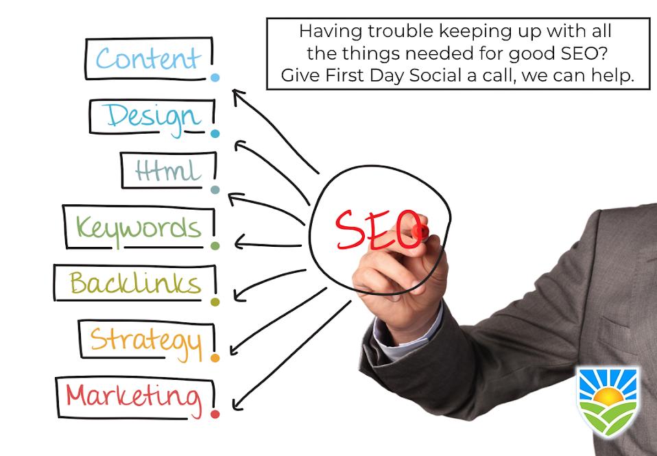 Being invisible online is not an option. That's where First Day Social comes in. Our SEO strategies will help your business climb the search engine rankings, ensuring your target audience can easily find you.  firstdaysocial.com #SEO #MarketingServices