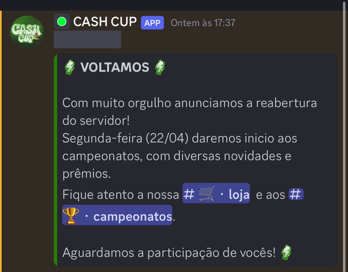 IREMOS ABRIR O SERVIDOR SEGUNDA FEIRA!! 💚 discord.gg/EEhJ3GJASq