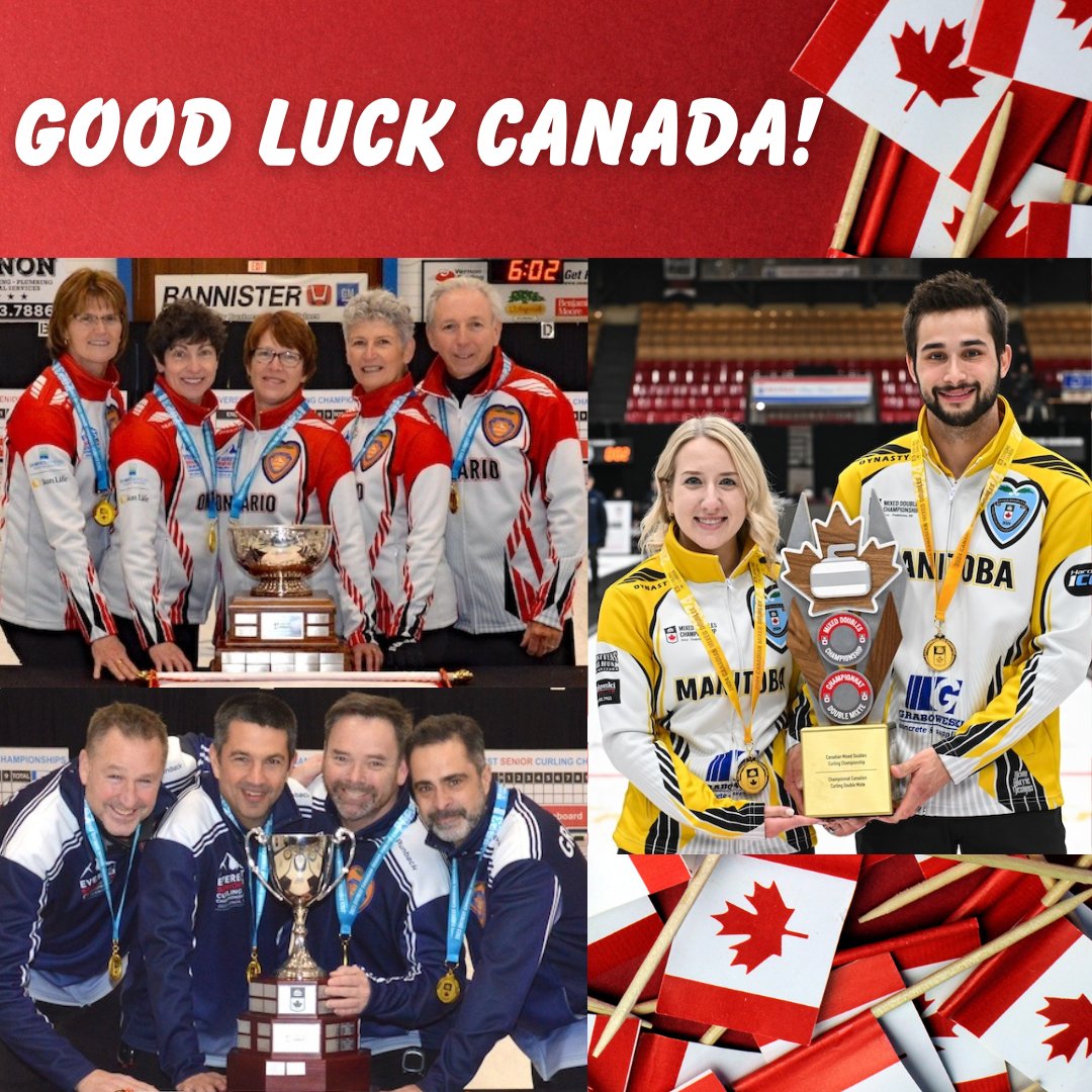 We'll be cheering on Team Canada as they take to the world stage in Sweden! Good luck to our Women's and Men's teams along with @TeamLottLott as they get set to compete at the World Senior Curling Championships and the World Mixed Doubles Championships! 📷: @CurlingCanada