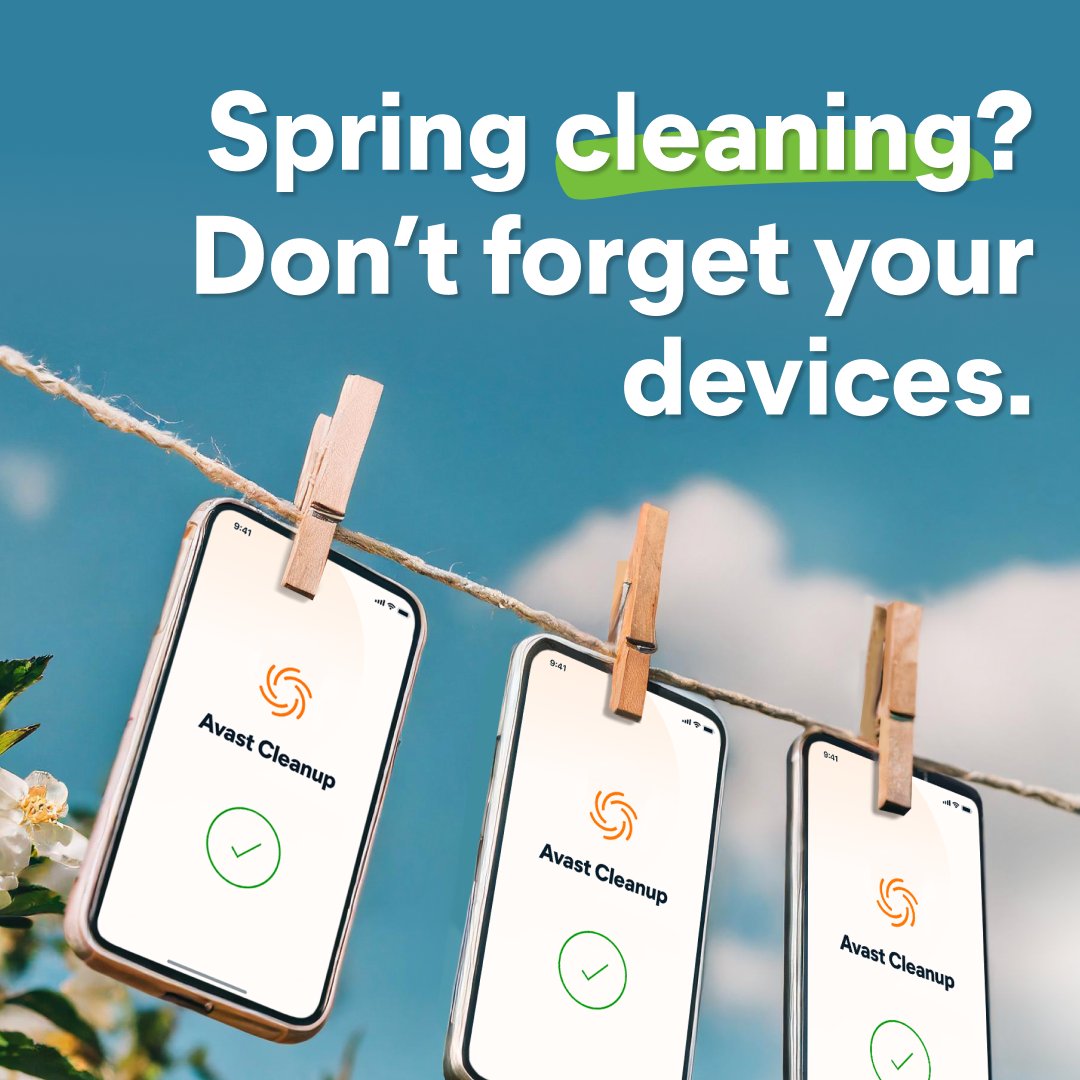 Spring is in the air!  🌿 Clean out those old files and speed up your device's performance with Avast Cleanup! 🌷 ​bit.ly/3U6Darr