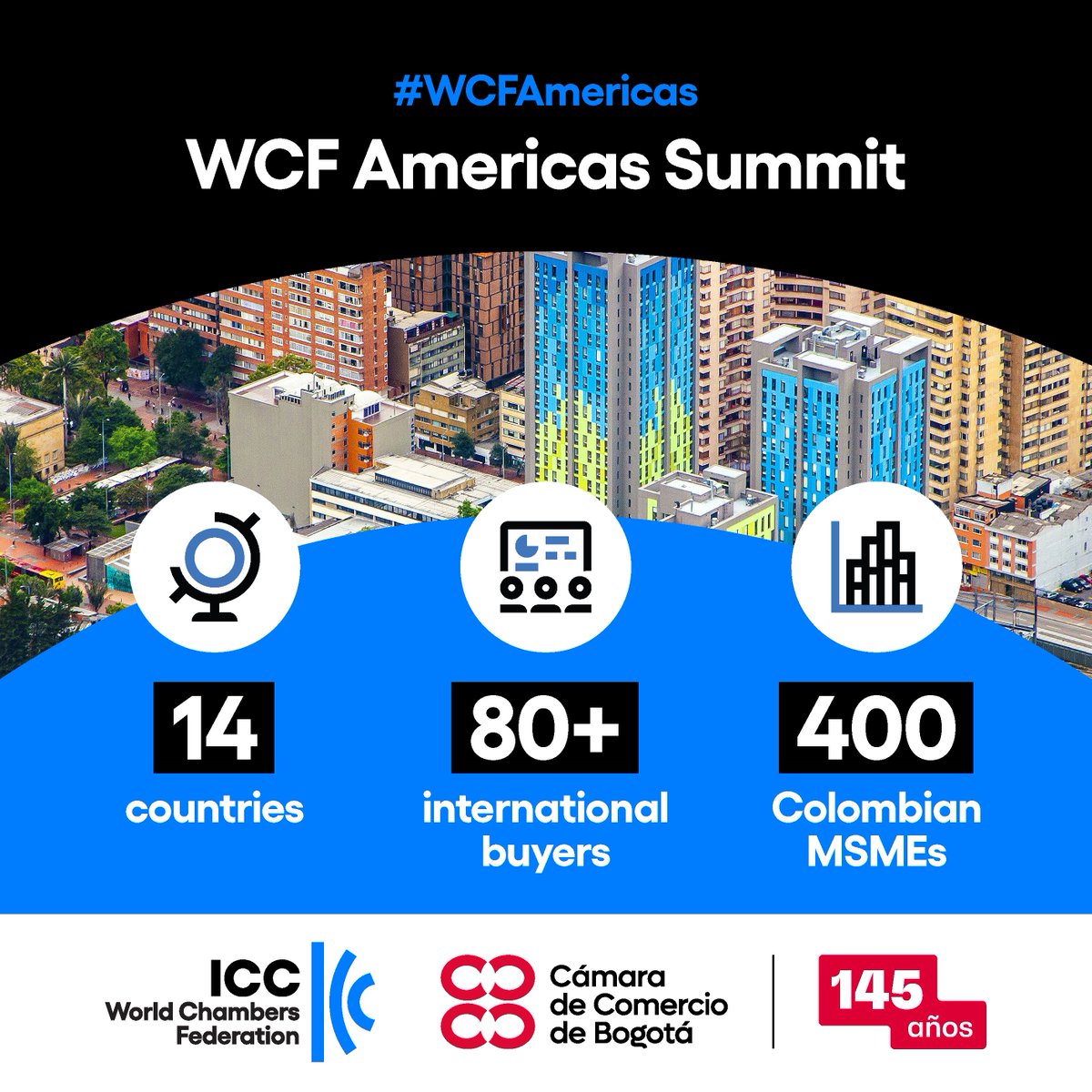 iccwbo's tweet photo. ⏩ Get ready for the first-ever ICC World Chambers Federation Americas Summit – an unparalleled opportunity to connect and collaborate.

✍️ Register here: https://t.co/ii85T31ZUW

@camaracomerbog #CCB145 https://t.co/CqXmYuHHZJ