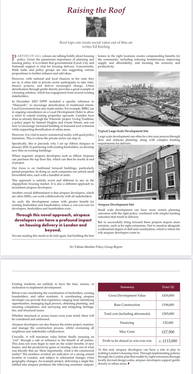 🧵 Excellent piece from @thefabians highlighting how ‘raising the roof’ can unlock social and private homes. Something which @IslingtonBC continues to ignore, despite housing and land shortages. See evidence below. cc @IslingtonTrib @LHGLondon @mtpennycook