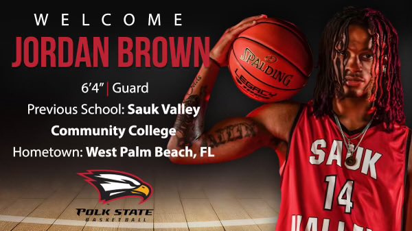 Congrats to Class of 2023 Combo Guard Jordan Brown (@xbjordann) on his commitment to @PolkStateHoops 🏝️🦈