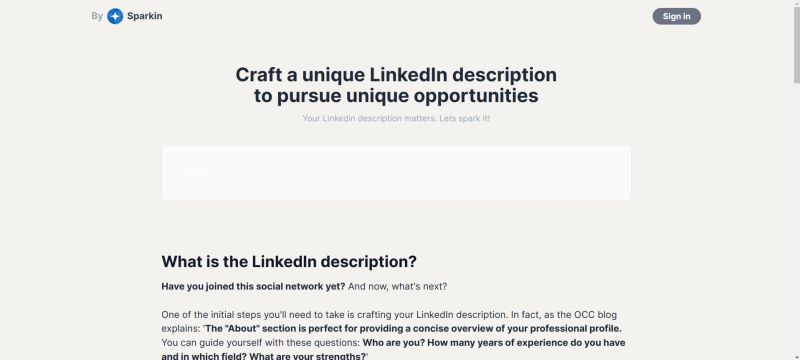 Sparkin_AI's tweet photo. Our new free tool is in process 🎨 

https://t.co/kZnec6lS4Y

#AI #LinkedinTools https://t.co/RsPbTCAGas