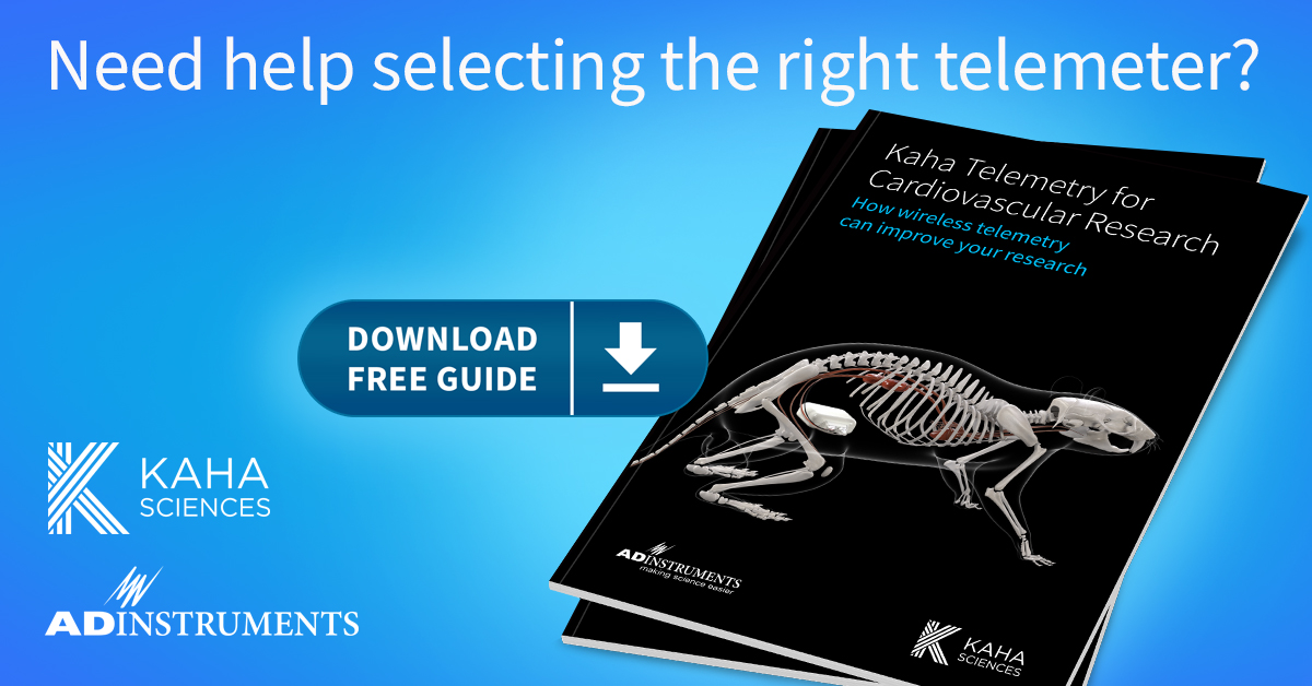 Record the cleanest, most reliable biopotential data with our wireless rechargeable telemeters. Not sure where to start?

Download our free guide for cardiovascular research: 👉 adi.to/kaha-telemetry…

#ADInstruments #MakingScienceEasier #KahaTelemetry #CardiovascularResearch