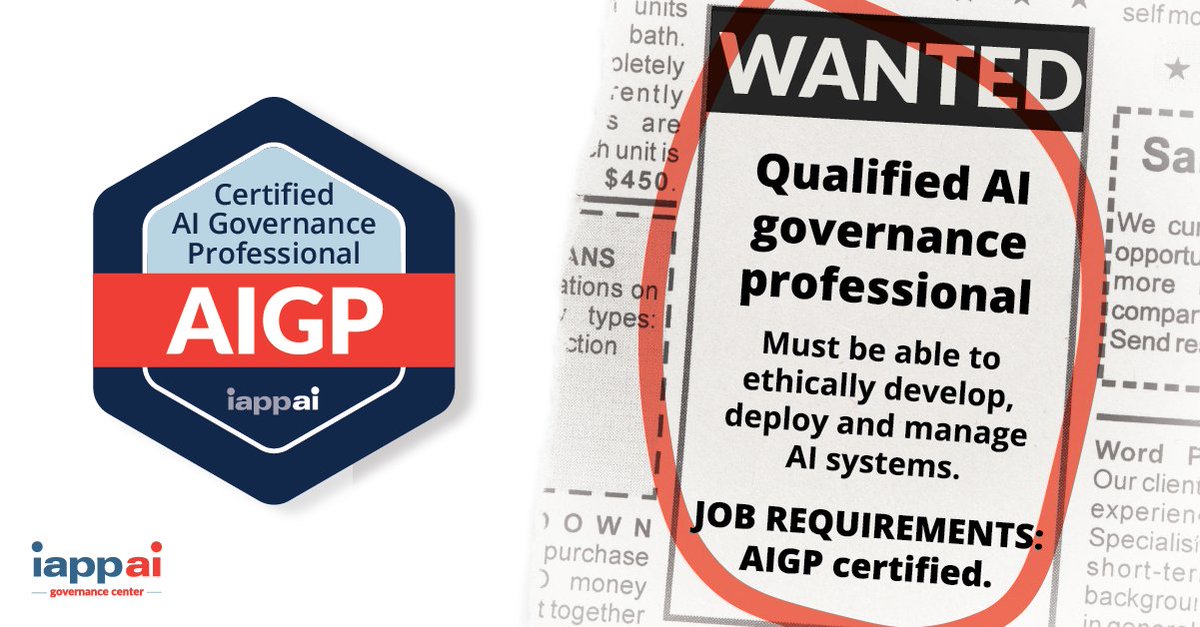 Be ready to answer the call. Earning the AI Governance Professional certification proves to employers that you can manage AI risk and ensure trust in the development of ethical AI. Learn more and take the #AIGP exam: bit.ly/3vMvdzS