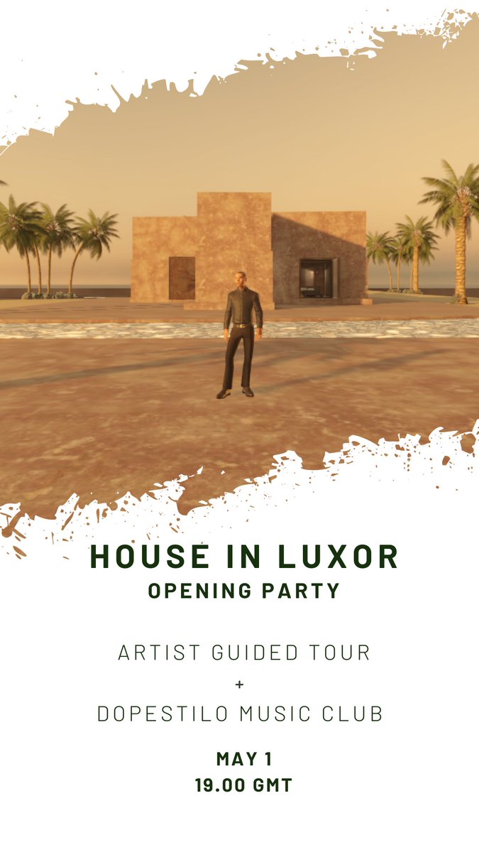WELCOME EVERYONE!!! OFFICIAL OPENING PARTY OF THE LUXOR HOUSE 1 MAY, 19.00 GMT. with @DopeStilo @iraxlab @Shmerz86 @Lisbet_Spatial @Spatial_io community is lovely!!!!! #vr #event #music link to space: spatial.io/s/House-in-Lux…