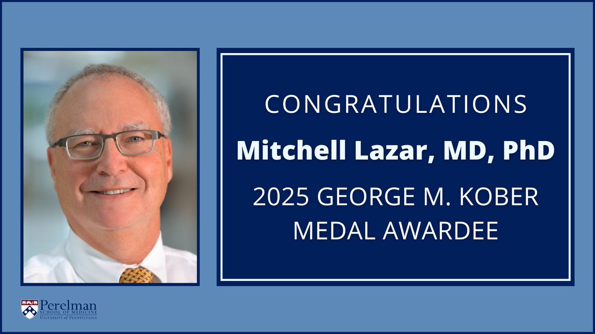 Congratulations to @MitchLazar1 (@PennIDOM), recipient of the 2025 @AAPcouncil George M. Kober Medal in recognition of his pioneering contributions to diabetes & metabolic research! tinyurl.com/48y7k47u