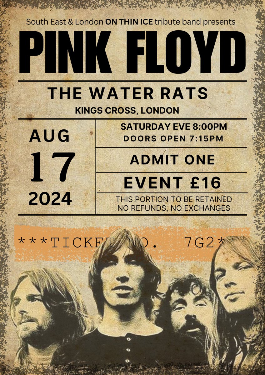 onthinicefloyd's tweet photo. Saw an old ticket for a #pinkfloyd show at Empire Pool and couldn't resist plagiarising for a retro style poster. @Water_Rats  Aug 17 
Tickets on sale: https://t.co/IgGHB3Wil6 https://t.co/nv9AjkR5sM