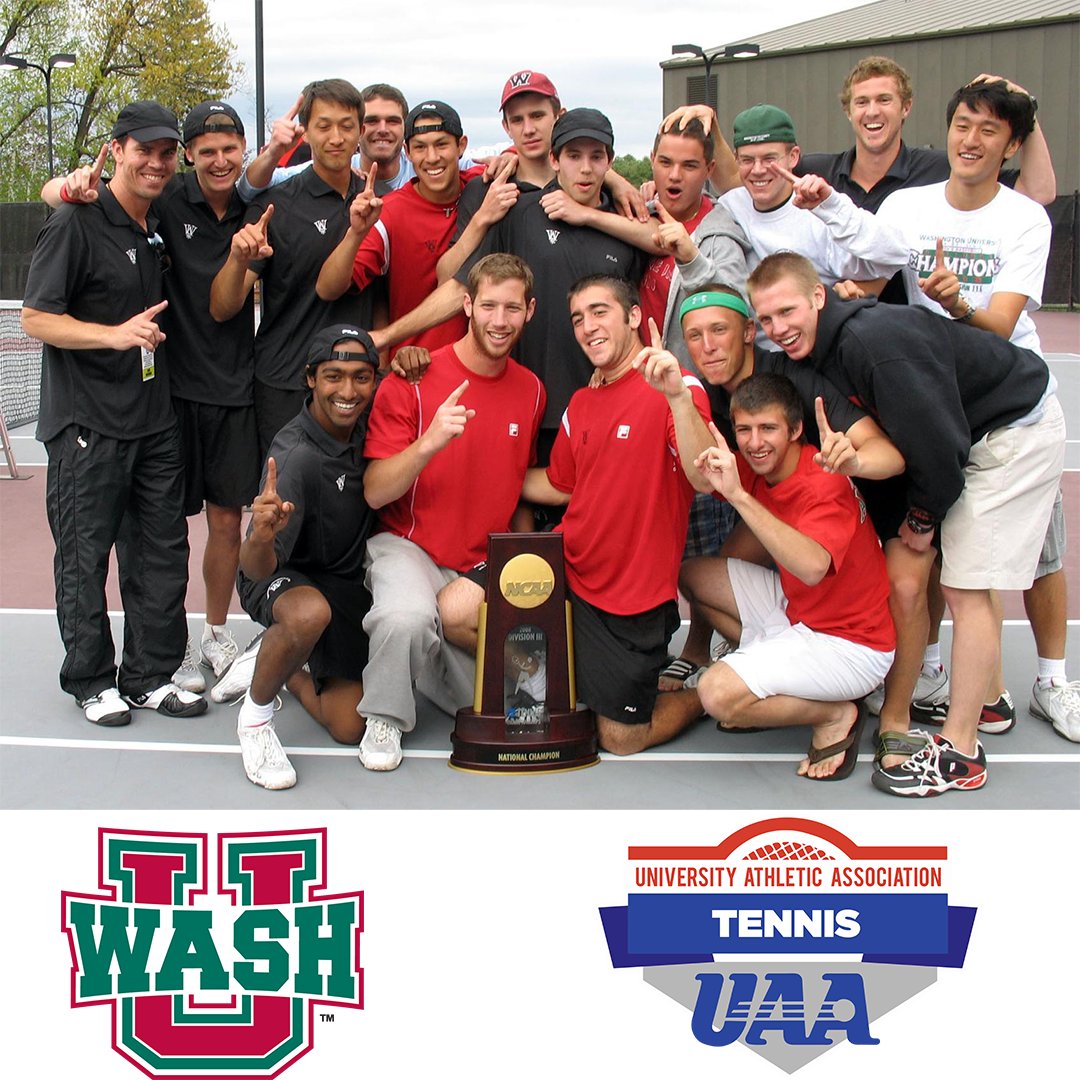 UAA History Month: 2008 Washington University Men's Tennis. The WashU men’s tennis team captured its first NCAA title with a 5-3 victory over Emory, the third WashU NCAA title in 2007-08. Chris Hoeland and Danny Levy rallied in singles to give the Bears their final two points.