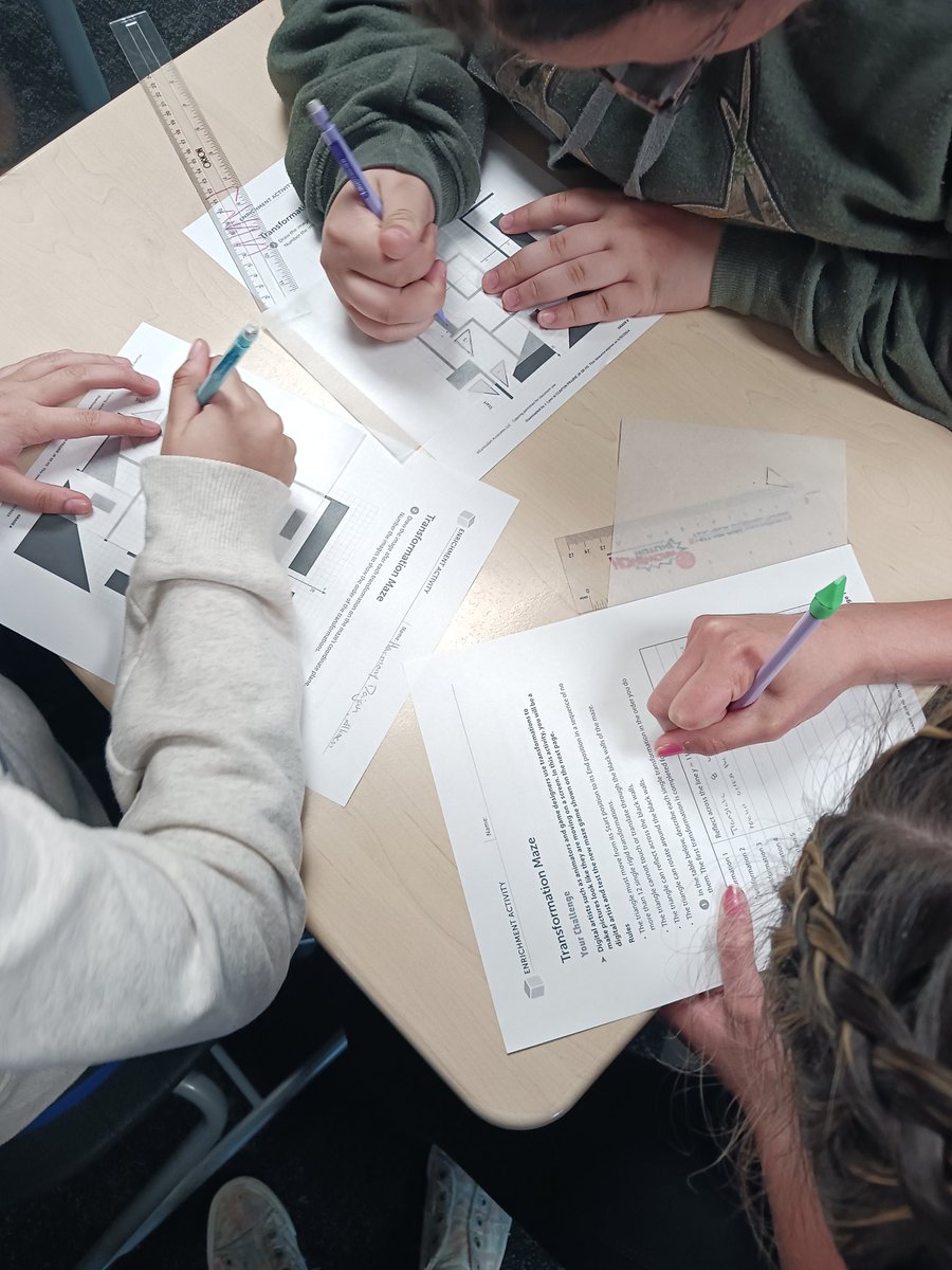 math_lynn's tweet photo. Performance Task today! Working on series of rigid transformations. I started using patty paper this year and it has been a GAME CHANGER. #prealgebra #8thgrademath https://t.co/MHMtSxbEvn