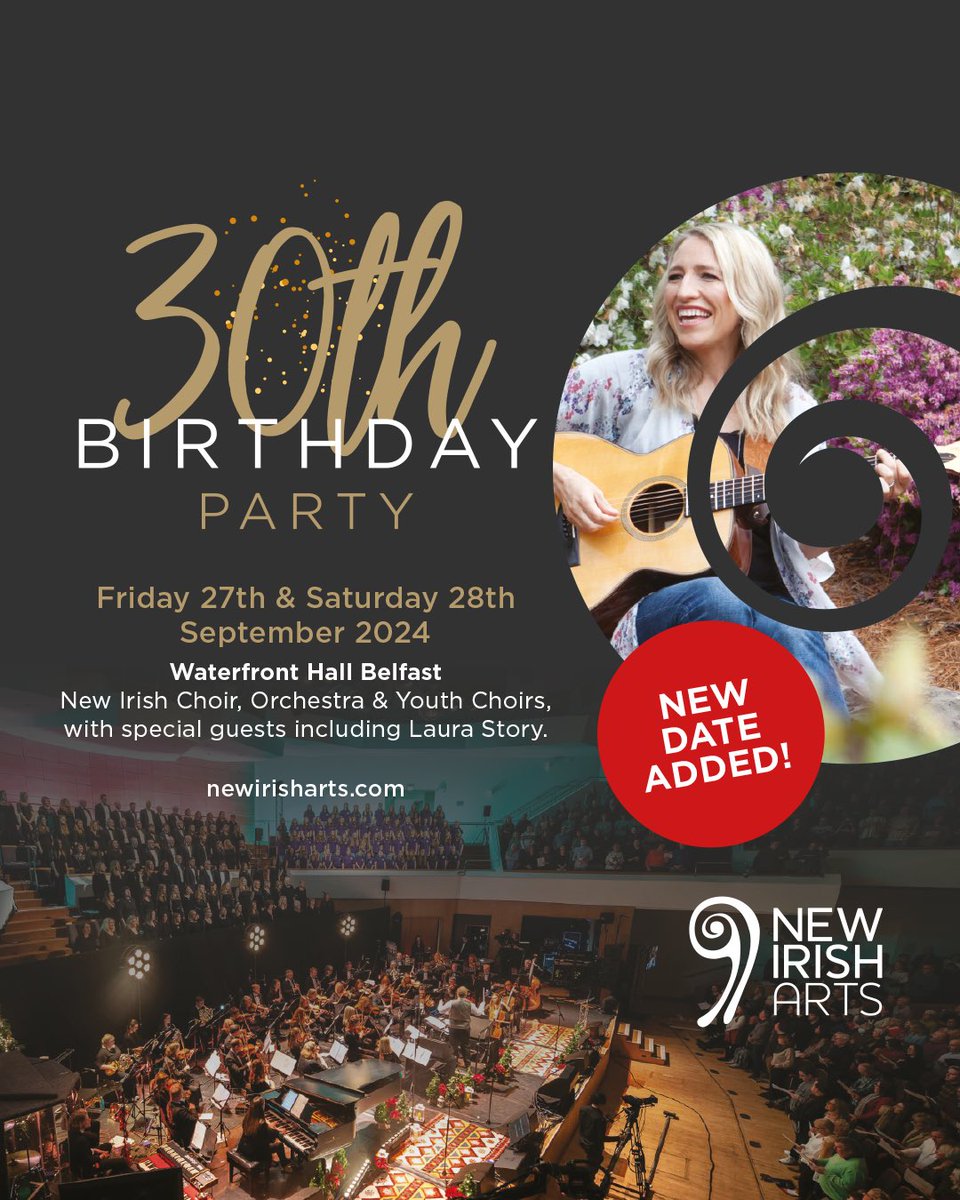 NewIrishArts's tweet image. !! 30TH BIRTHDAY PARTY – NEW DATE ADDED !!

Due to exceptional demand, we are delighted to share that we’ve added a 2nd concert on Friday 27th September 2024. 

Tickets for the Friday show go on sale on Monday at 10AM- spread the word!
