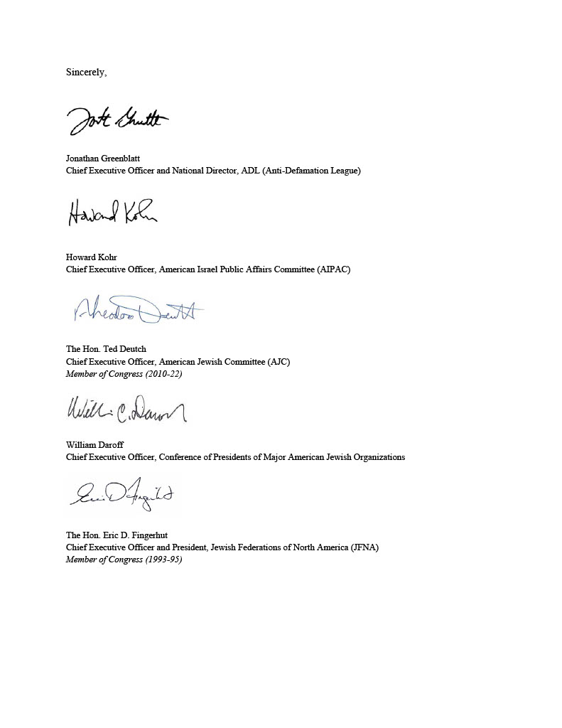 AJC, @ADL, @AIPAC, @Conf_of_Pres, and @JFederations collectively call on Congress to pass vital assistance for Israel. After the unprecedented Iranian attack, U.S. aid to Israel is more critical than ever. The time to support our ally Israel is now. Read our joint letter: