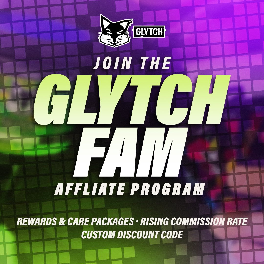 We are thrilled to introduce our NEW Affiliate Program‼️ Designed with YOU in mind - we want you to be apart of the community with more free products, more perks and more rewards! Join the #GLYTCHFam today! glytchenergy.com/join-the-fam/