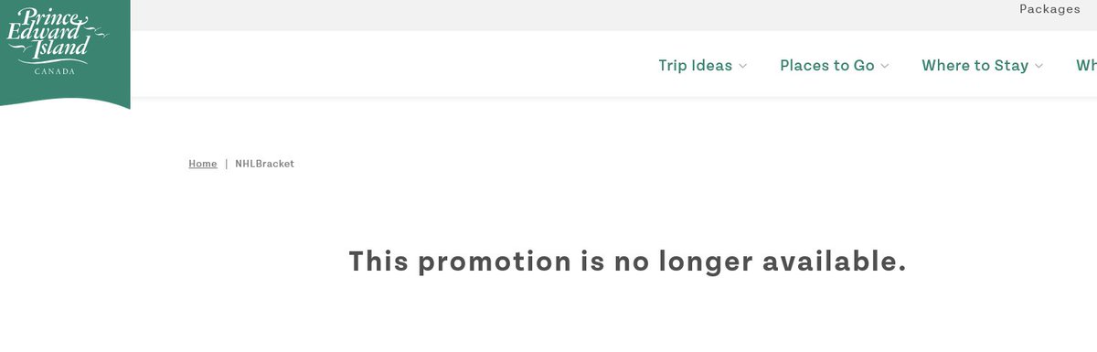 did the check to the @NHL from @tourismpei bounce or something?  The little playoff bracket promotion has been 'withdrawn'.  Strange.