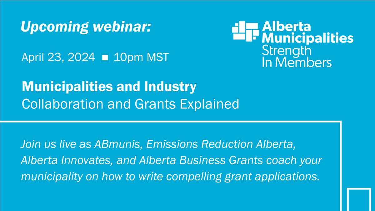 DavidCKincade's tweet photo. Do you want to pilot a technology with a municipality and learn how government grants work? I recommend you attend this upcoming webinar with presentations from Alberta Innovates and Emissions Reduction Alberta (ERA).  https://t.co/PmfmbSsGt4 https://t.co/UiEoPXfwRr