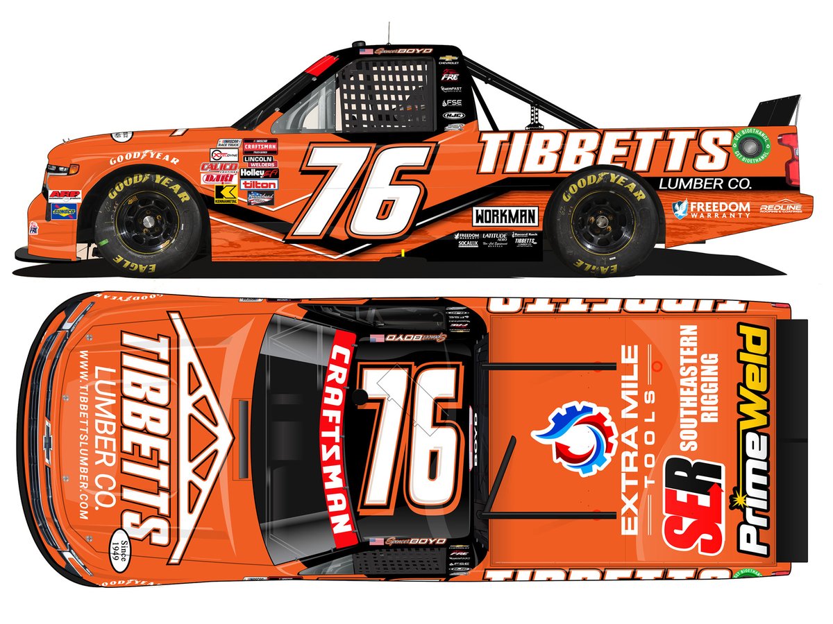 We love a bright scheme that stands out 🤩 Pre-orders are now open for the No. 76 Spencer Boyd Tibbetts Lumber die-cast! ➡️ bit.ly/AllDiecast