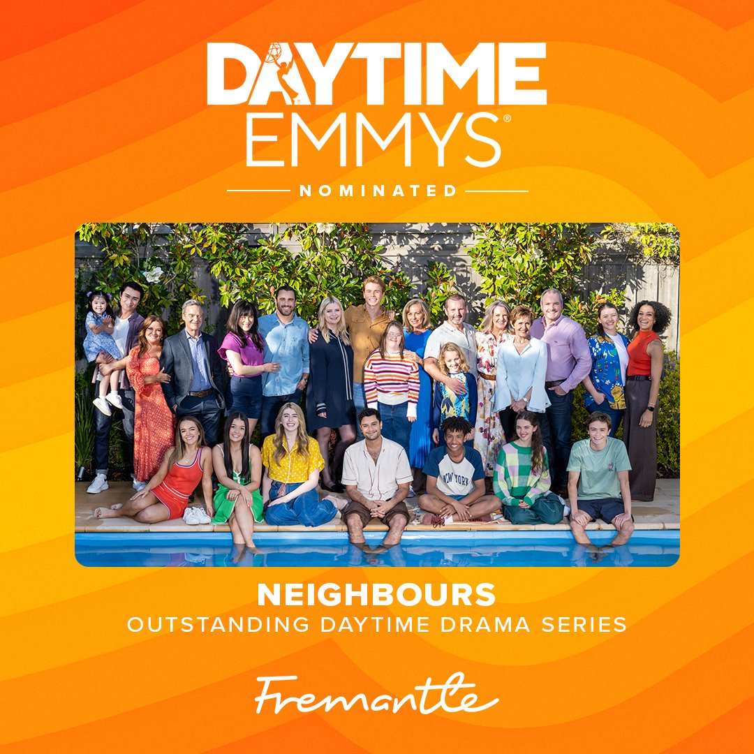 For the first time in the show’s 39-year history, #Neighbours has been nominated for a coveted Daytime Emmy Award; their first-ever U.S. award nomination. 🎉 We are so proud of our teams and partners. 💛 #MadeByFremantle variety.com/2024/tv/news/d…