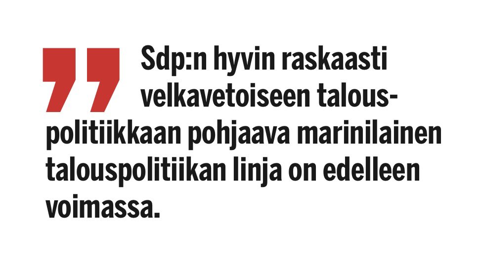 Kokoomuksen @MatiasMarttinen: ”Sdp:n hyvin raskaasti velkavetoiseen talous­politiikkaan pohjaava marinilainen talouspolitiikan linja on edelleen voimassa.” Koko haastattelu löytyy täältä: is.fi/politiikka/art…
