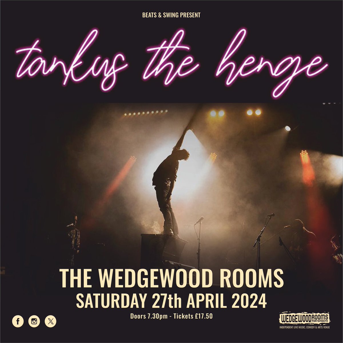 .@BeatsandSwing bring eclectic gonzo rock ‘n’ roll party starters @tankusthehenge back to the Wedge next weekend to celebrate the 10th Anniversary of their debut album!😎 Support from @MadeleineWitney 👉 wedgewood-rooms.co.uk 👈