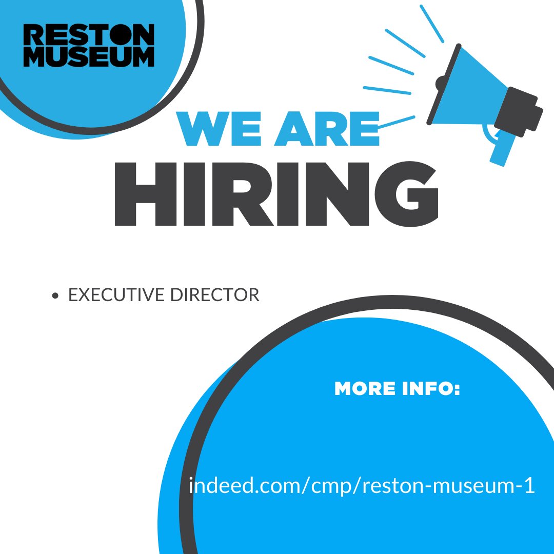 Do you have a passion for museums and Reston's history? We are hiring an executive director! Check us out on Indeed, and we hope to see your application!!