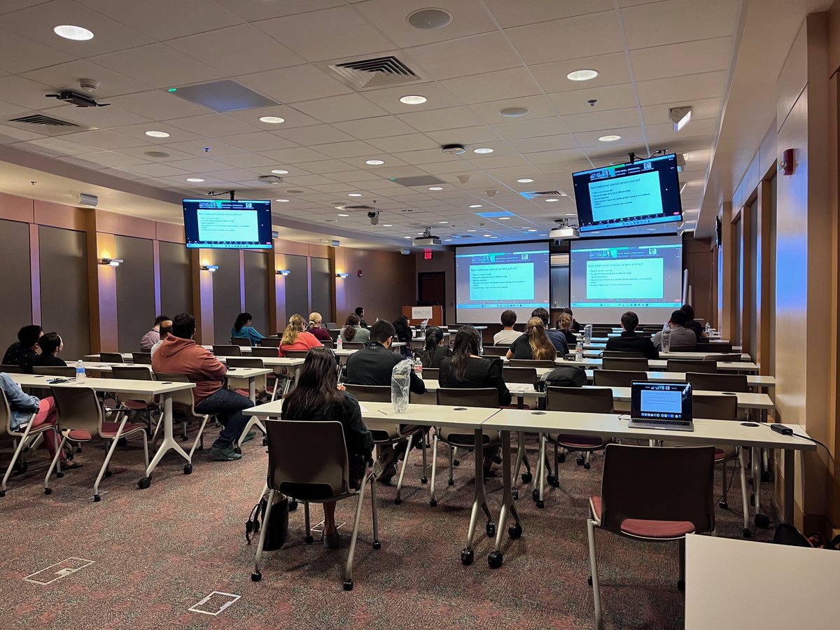 On Wednesday, April 17, the Therapeutics and Pharmacology Program hosted its inaugural career symposium featuring non-traditional career trajectories beyond academia. This event was open to all Graduate School students and hosted more than 30 attendees. #WeAreGSBS