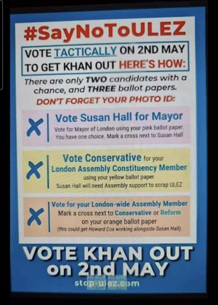 Pls make sure you vote on 2nd May 2024. Don’t believe it’s a foregone conclusion, that’s what Khan’s trolls want you to believe so you don’t bother voting which could allow Khan back in as the pie chart illustrates. This seems to be the best way to do it. ID required #KhanOut