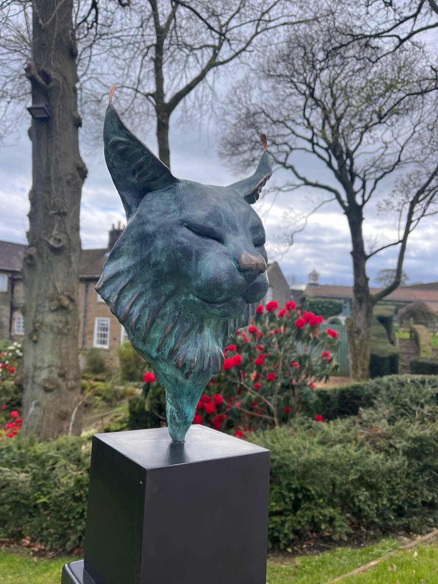 Meet 'Petra' by Min Reid. One of sixty new sculptures installed in the garden this season as part of our Sculpture in the Landscape Exhibition. Can you find them all? #springblossom #sculpturepark #yorkshiregarden #northyorkshire #Harrogate #walks #dogswelcome