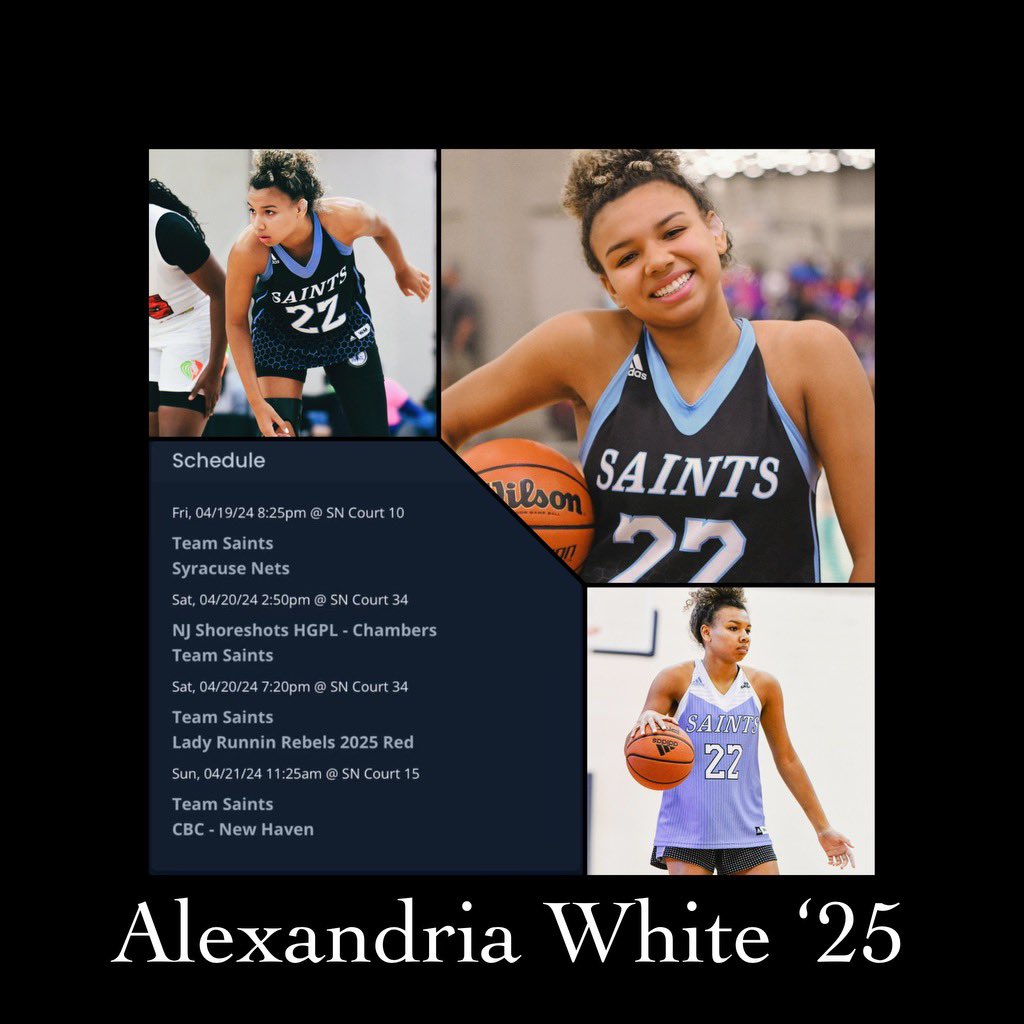 Alexandria (@alex2_3white) on Twitter photo Excited to announce that I will be doing a post grad year at Proctor Academy. Thank you for the opportunity!
Here is my LIVE! At the Nook Schedule. <a href="/SNHSaints/">Team Saints</a> <a href="/SelectEventsBB/">Select Events Basketball</a> <a href="/PA_Athletics/">Proctor Academy</a> Excited to announce that I will be doing a post grad year at Proctor Academy. Thank you for the opportunity!
Here is my LIVE! At the Nook Schedule. <a href="/SNHSaints/">Team Saints</a> <a href="/SelectEventsBB/">Select Events Basketball</a> <a href="/PA_Athletics/">Proctor Academy</a>