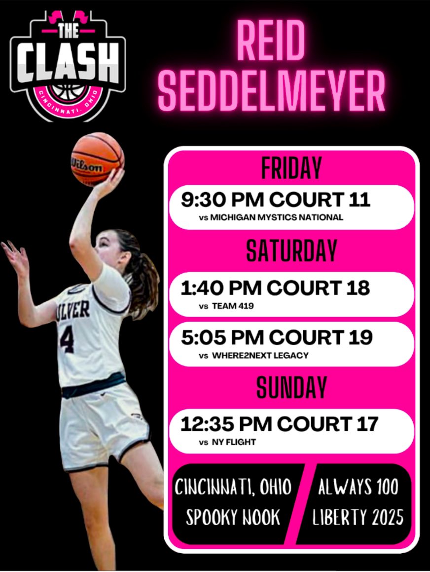 Schedule for The Clash this weekend. Super Excited!