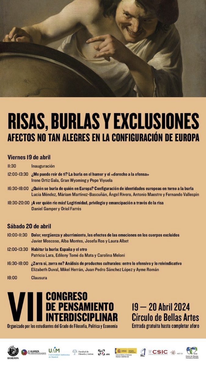 📌 Anuncio de conferencia en #Madrid. Mañana estaré en el @cbamadrid, participando en el evento “Risas, burlas y exclusiones”. Entrada libre, a las 10:00. No diréis que no os lo digo. ♥️