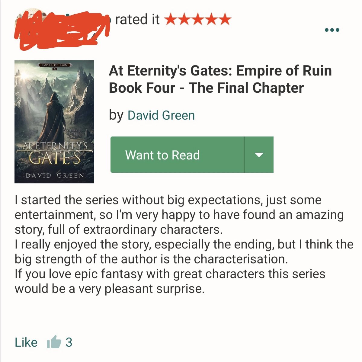 Nice little review of the final book in my Empire of Ruin series. Character is where it's at with me, so I'm happy my work landed with this reader 🦉
