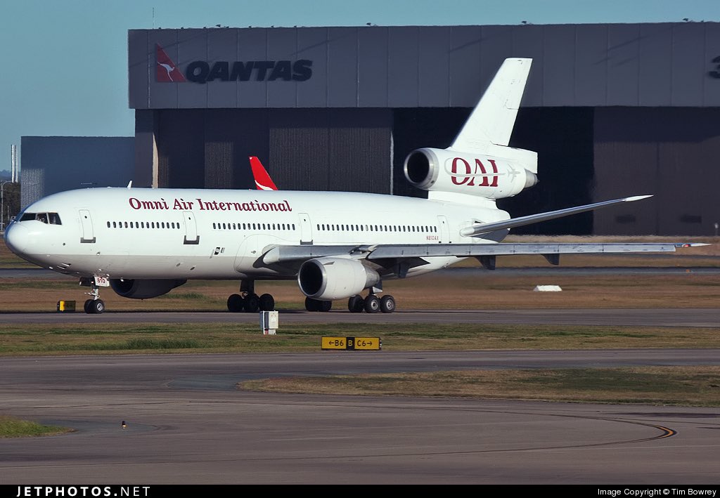 An Omni Air International DC-10 seen here in this photo at Brisbane Airport in July 2009 #avgeeks 📷- Tim Bowrey