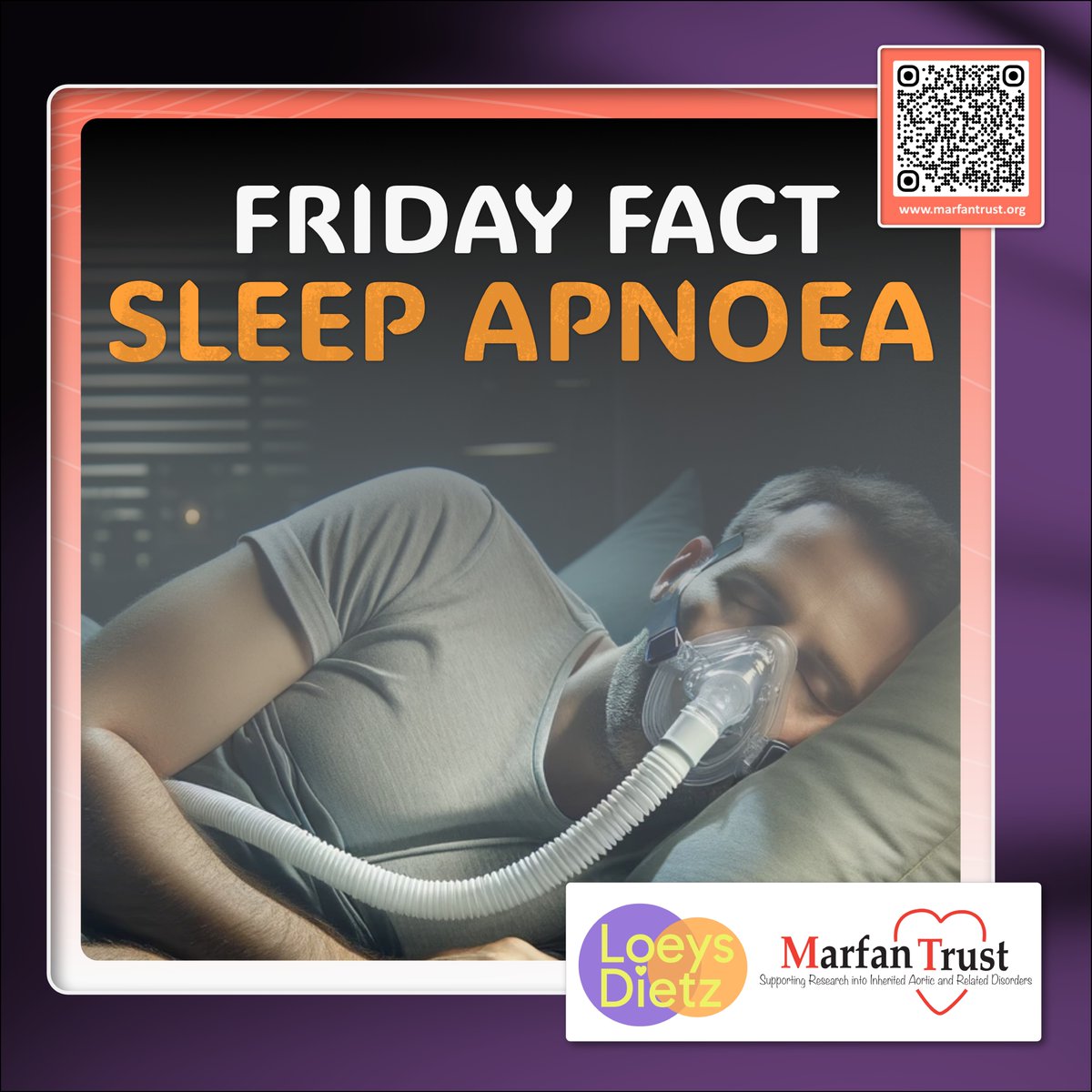 Sleep repairs your mind and replenishes your energy. Constant interruptions to this precious process can be damaging and life-impairing. #Marfan syndrome is associated with a high prevalence of Obstructive Sleep Apnoea. What is it? tinyurl.com/58n9dkmp #ObstructiveSleepApnoea