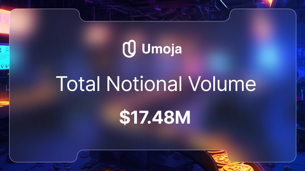 When we said, 'hit $10M Total Notional Volume soon' , we didn't mean INCREASE BY $10M in a week! 🫨🤯🚀

We ended our week last Friday at $7.38M → Today we're up $17.48M!!! 

This growth is parabolic, and we can't do it without our Umojans. 

Stay bullish and BUIDL with us to