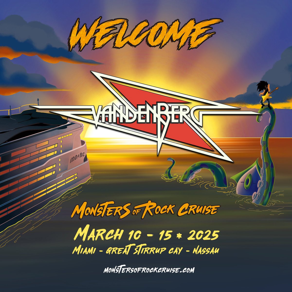 💥 Today’s European assault begins with our favorite Rock N Roll mercenary …. Please welcome VANDENBURG 🇸🇱 to the 2025 Monsters Of Rock Cruise!🛳️🏴‍☠️ Monstersofrockcruise.com #morc2025 #vandenburg #monstersofrockcruise