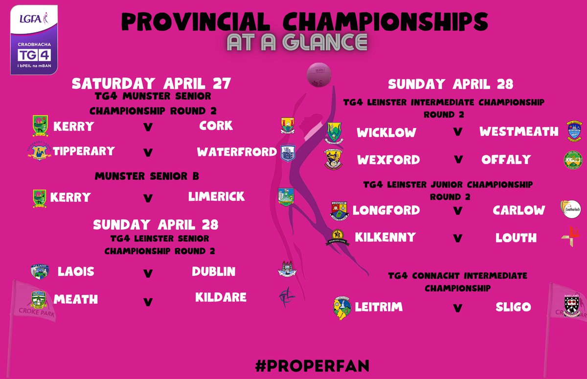 Next up! 🏐

More provincial action coming your way next weekend from @LeinsterLGFA @MunsterLGFA and @ConnachtLGFA 

#ProperFan