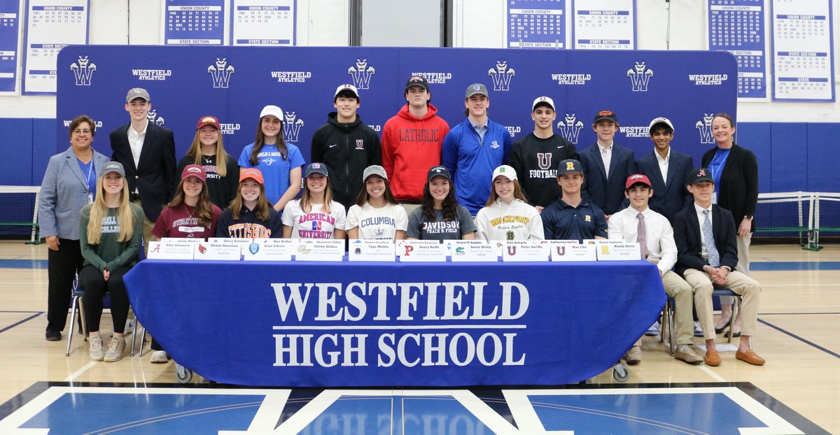 20 Westfield Student-Athletes Sign to Play at Colleges, Universities: tinyurl.com/2p8urs3c @WHS_BlueDevils