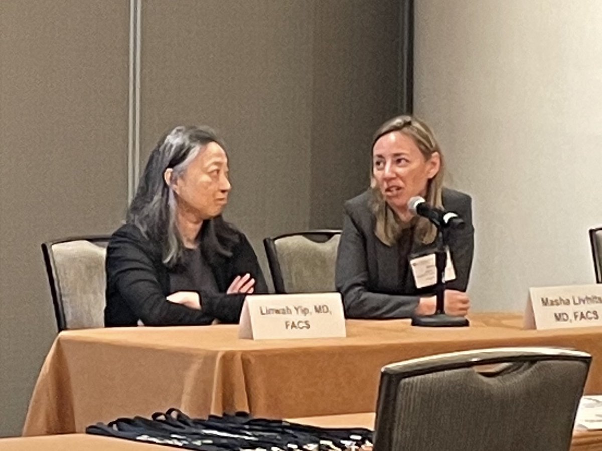 @MashaLivhitsMD and Linwah Yip sharing their experience on diagnostic and prognostic utility of molecular testing in indeterminate thyroid nodules. Packed house at @TheAAES advanced course in endocrine surgery #AAES2024. @surgendo