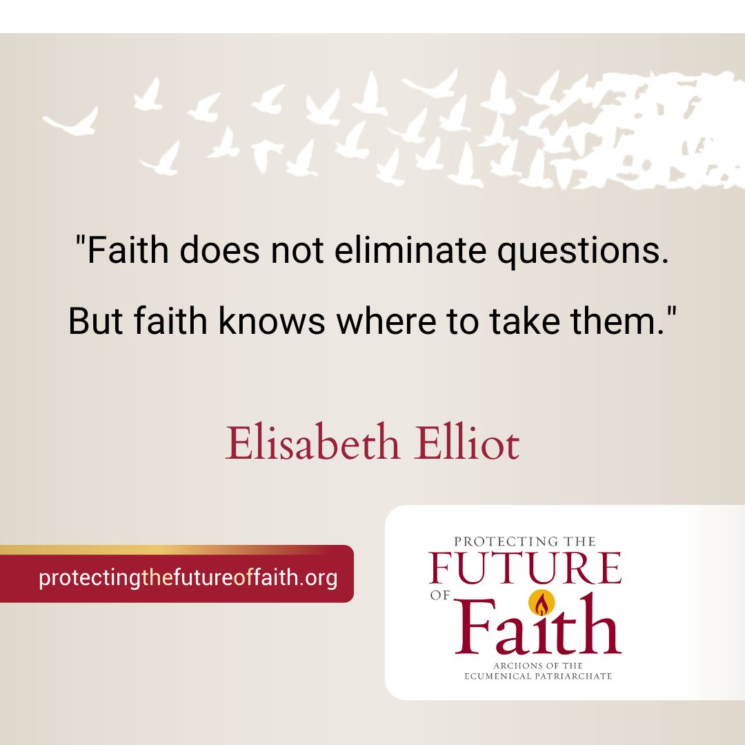 'Faith does not eliminate questions. But faith knows where to take them.' Elisabeth Elliot #FaithFriday