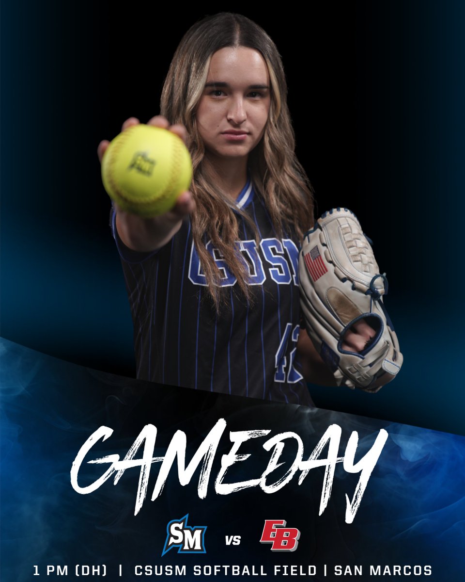 It's GAMEDAY in San Marcos!!! The Cougars host Cal State East Bay in a doubleheader beginning at 1 p.m. at CSUSM Softball Field. #BleedBlue 📊 sidearmstats.com/csusm/softball/ 📺CCAANetwork.com/CSUSM 🎟️CSUSMCougars.com/tickets