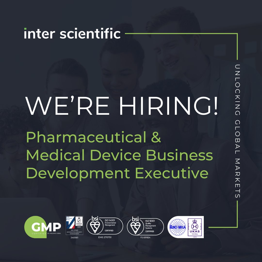 We are #hiring! Know anyone who might be interested? ⬇We're excited to offer the role of Pharmaceutical & Medical Device Business Development Executive to join our growing team! More: ow.ly/iry250RjTSK
#Jobs #Recruitment #BusinessDevelopmentExecutive #Careers #ScienceJobs