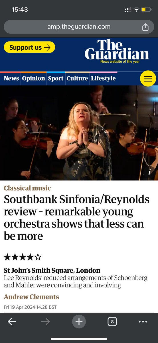 Thrilled for @PhiliBoyle, who was just astonishing in Erwartung last night, and bravissimo to the @SouthbankSinf, who played out of their skins in Mahler 10 and Pelleas too. amp.theguardian.com/music/2024/apr…